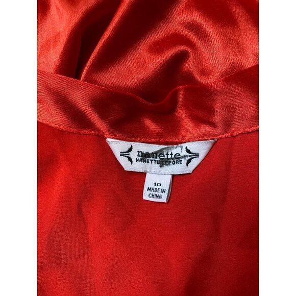 Nanette Lepore NEW womens tie neck satin dress BNWOT size 10 tiered mini - Picture 6 of 9
